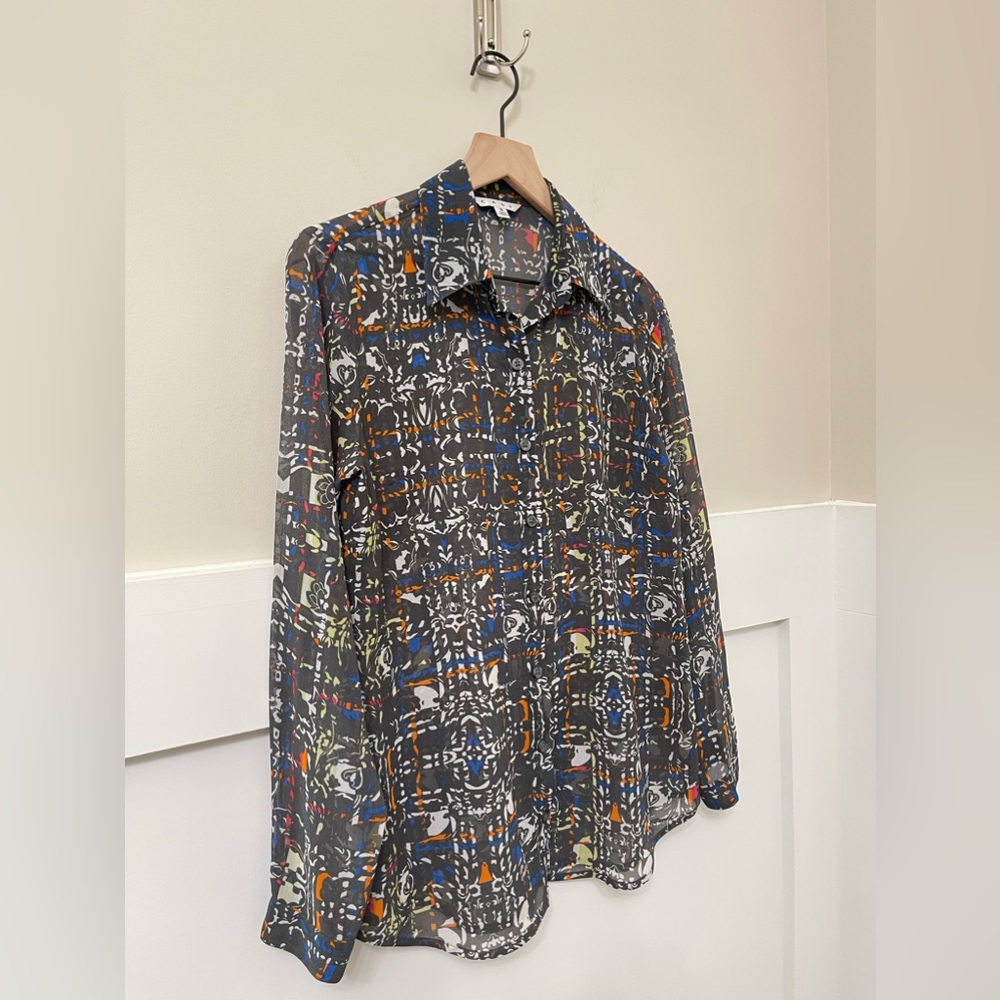 Cabi Multi-Color Abstract Print Button Down Light… - image 3